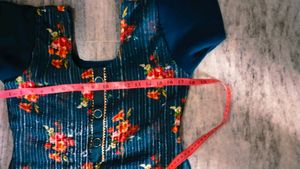 Floral Print Kurti &amp; Silk Salwar