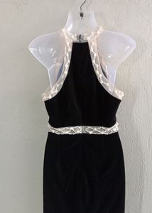 Gorgeous Black Velvet With Pearl Dress