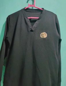Black Henley Sweatshirt