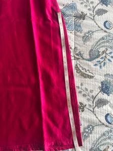Pure Chanderi Embroidery Kurta With Pants