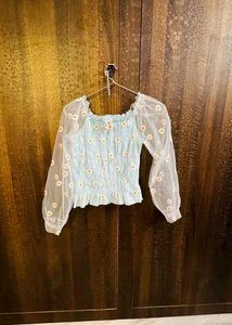 embroidered crop top