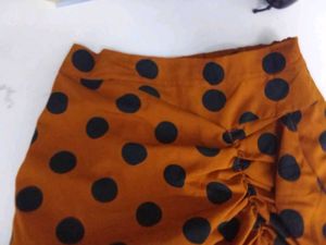 Brown Polka Dot Flair Skirt