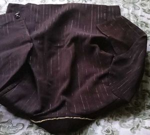 Striped Blazer with Gold Trim