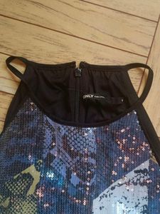 Grey One Piece Sequin Party Dress