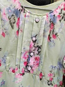 Pastel Green Floral Ruffle Dress