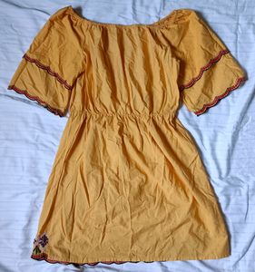 Yellow Embroidered Dress