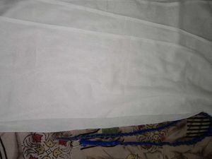 White Dupatta with Blue Detail