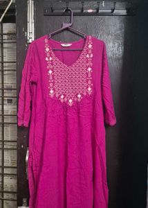 Pink Embroidered Kurta