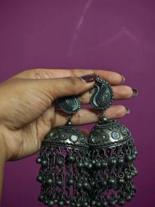 Oxidized Jhumka Earrings