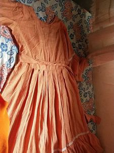 Orange Flower Embroidered Dress