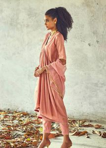 Khara Kapas Elegant Pink Kamal Poshak Set XL