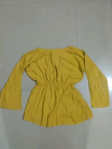 Mustard Bell Sleeve Top