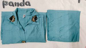 Turquoise Embellished Two-Piece Co-ord Set