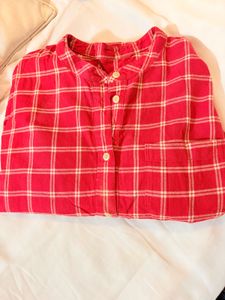 Red checked Shirt/kurta/dress