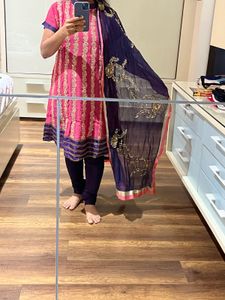 Pink &amp; Gold Embellished Kurti