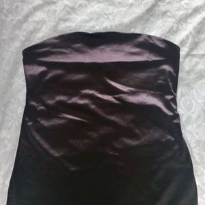 H&amp;M Black Satin Tube Dress