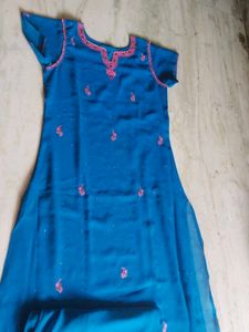 Blue Embroidered Kurta