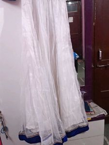 Elegant Blue &amp; White Gown