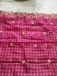 Organza Cut Work Checks Dupata
