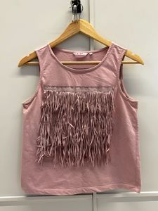 Pink Fringe Tank Top