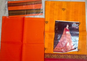 Vibrant Sanju Pure Cotton Saree with Floral Border