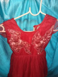 Red Floral Party Dress
