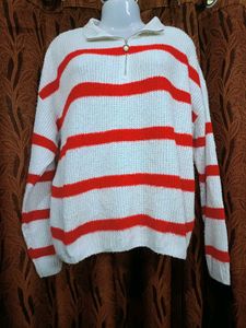 Y2K Striped Knit Zip-up Sweater ♥️