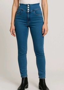 High-Waisted Denim Jeans