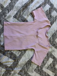 A Cute Pink Square Neck Top