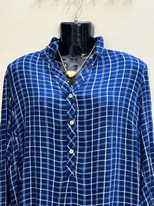 Zara Navy blue Cotton Silk Dress