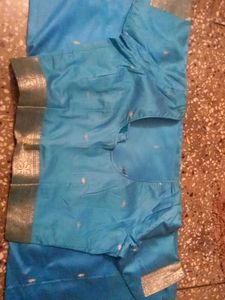 Blue Silk Saree For Making Suit 🫶🏻