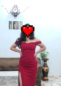 Elegant Red Off-Shoulder Gown