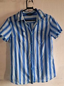 Striped Blue Button-Down Shirt