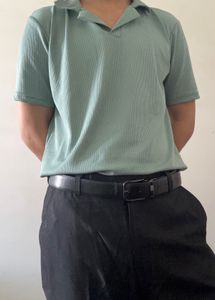 Old Money green Colour T-shirt