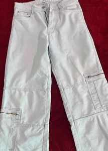 Zara Light Wash Cargo Jeans