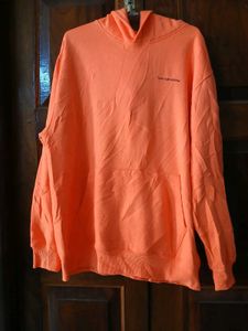 Thrifted Oversized Neon Orange Hoodie