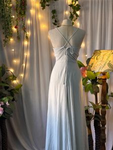 Elegant Light Blue Maxi Dress