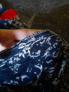 Blue &amp; White Printed Kurti