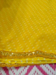 Yellow Bandhani Saree