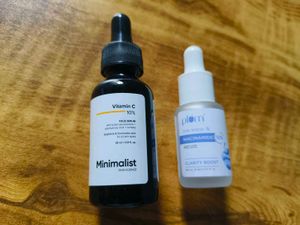 Empty Bottles Of Minimalist &amp; Plum Serum Duo