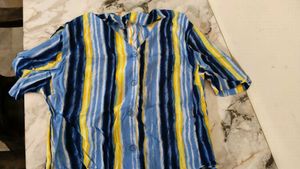 beautiful blue stripe crop top 😻😻