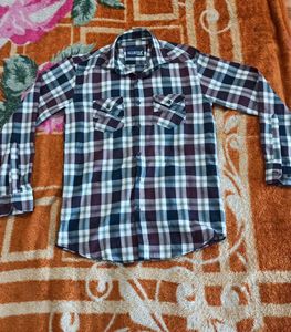 Maroon checks shirt for men
