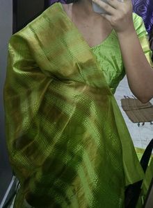 Silk Saree with Readymade Blouse.