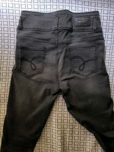 High-Waisted Grey Jeans