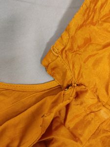 Orange Blouse Short Sleeves With Golden Border🧡💛