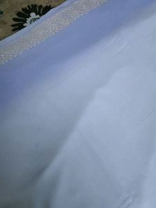 Sky Blue Ombre Shaded Rubber Print Saree With Fall