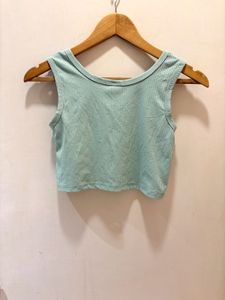 Mint Ribbed Crop Top