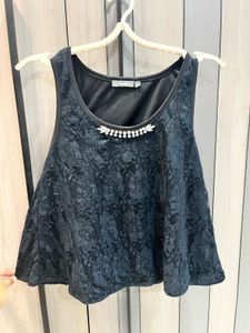 Elegant Black Lace Tank Top
