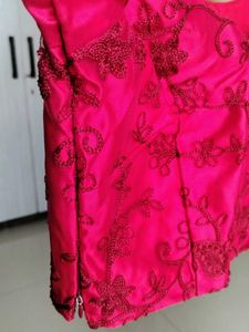 Pink Stitched Lehanga