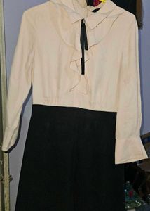Elegant Black and Beige Dress